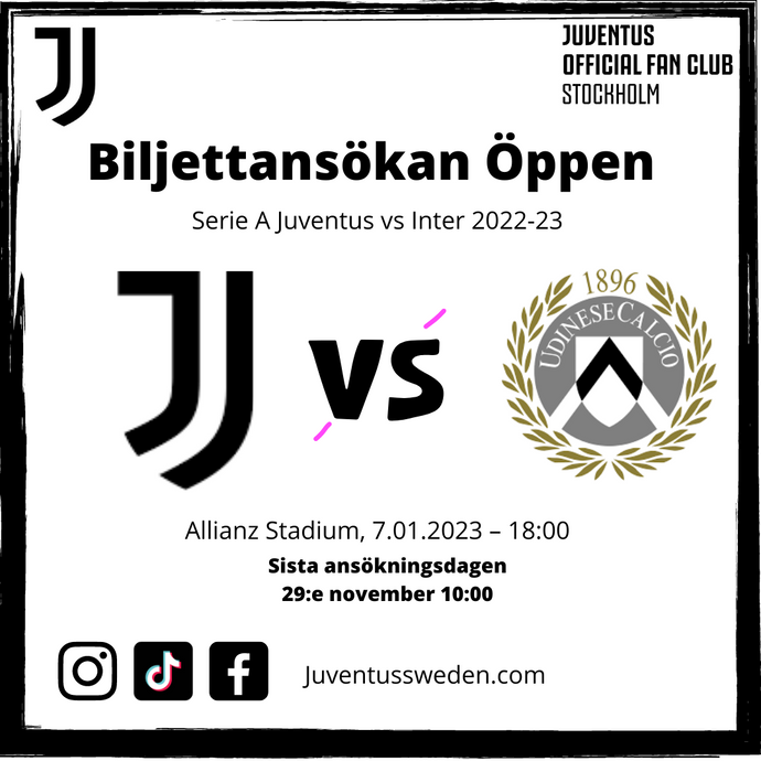 Biljettansökan till Juventus - Udinese