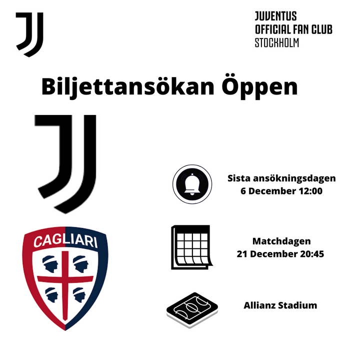 Biljettansökan till matchen mot Cagliari